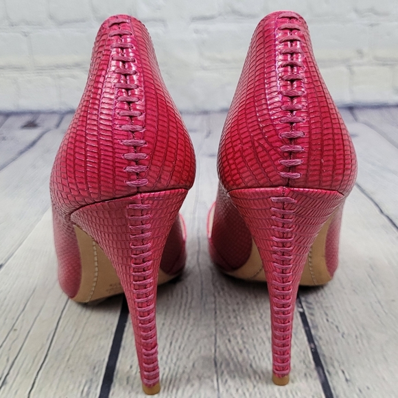 ALICE + OLIVIA | embossed leather high heel pumps - Picture 6 of 12